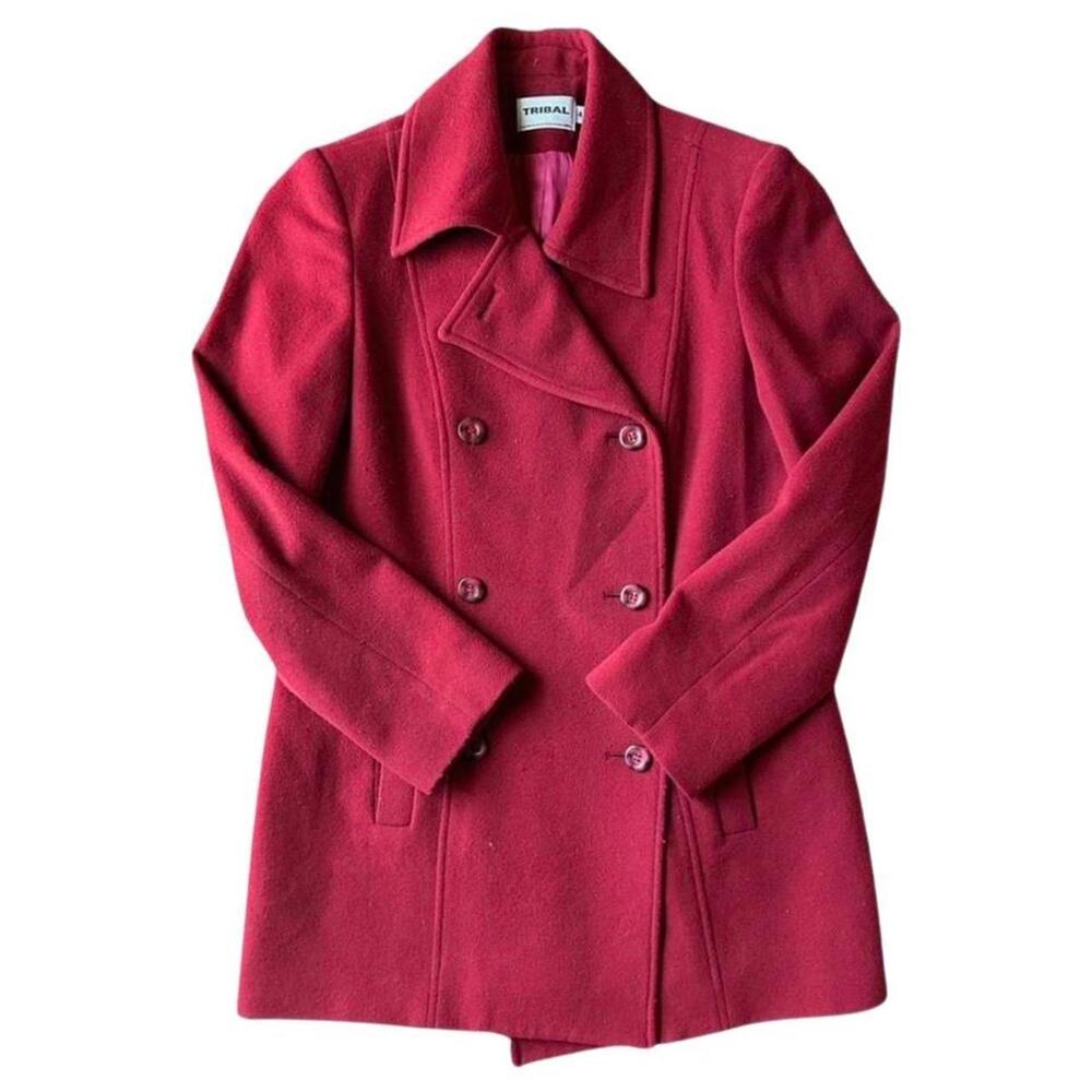 Y2k / 90s vintage red wool coat by tribal sz 4